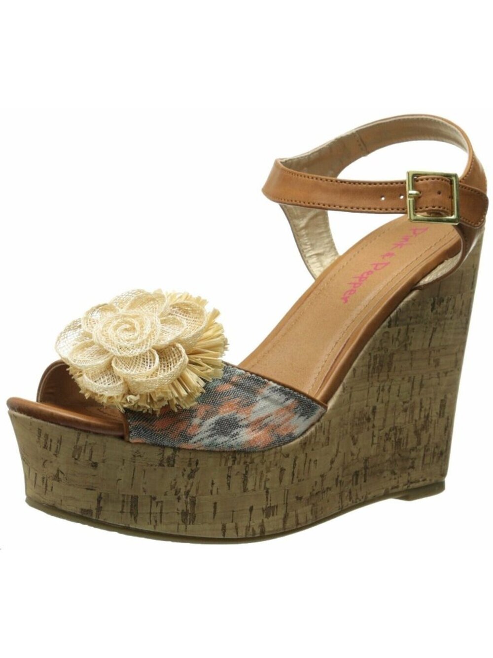 Pink & Pepper Wedge Shoes 8.5 Orange Sand Dune Women's New In Box - Picture 5 of 8